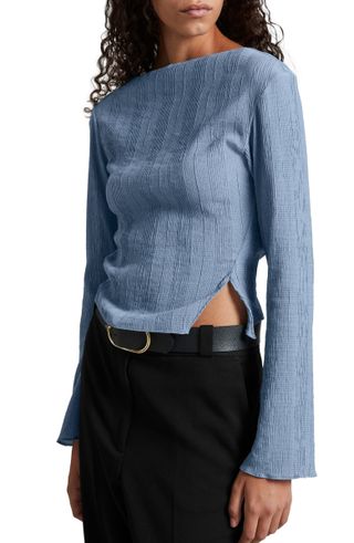 & Other Stories + Textured Bell Sleeve Top