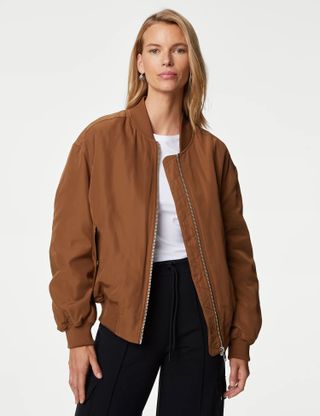 M&S Collection + Padded Bomber Jacket