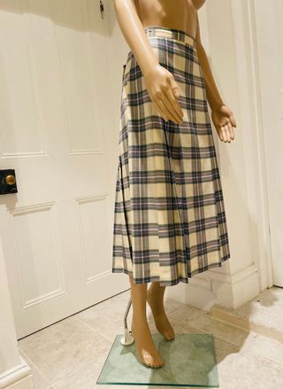 Etsy + Beautiful Vintage Virgin Wool Pleated Tartan Skirt