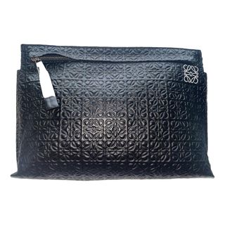 Loewe + T Pouch Leather Clutch Bag