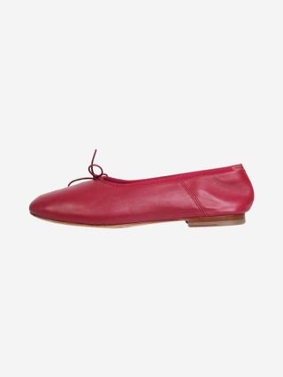 Mansur Gavriel + Red Ballet Flats With Bow Detail
