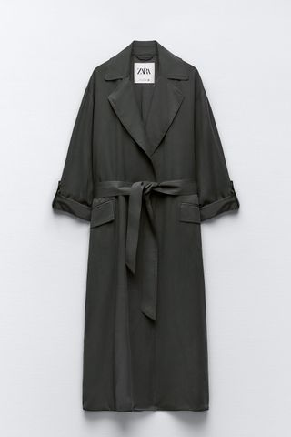 Zara + Drapey Long Raincoat