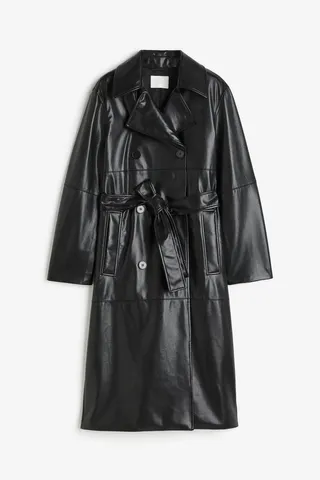 H&M + Coated Trench Coat