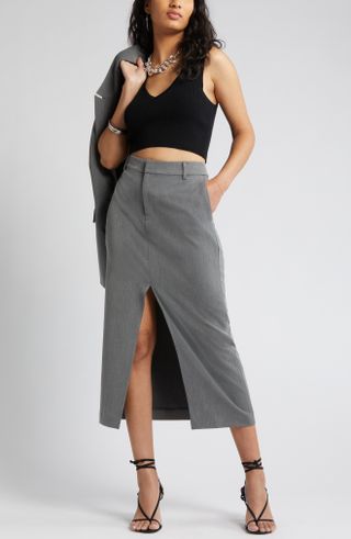 Open Edit + Suited Midi Column Skirt