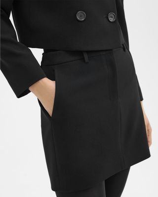 Theory + Mini Trouser Skirt in Admiral Crepe