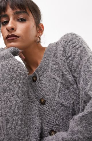 Topshop + Cable Stitch Cardigan