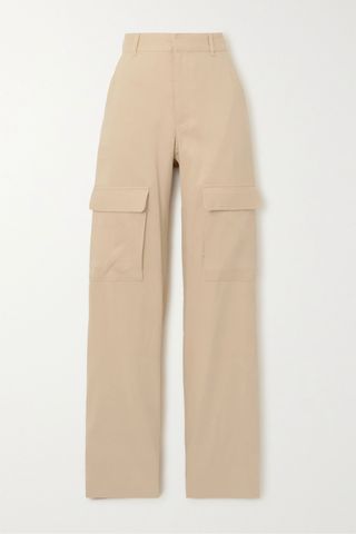 Frame + Organic Linen-Blend High-Rise Straight-Leg Cargo Trousers