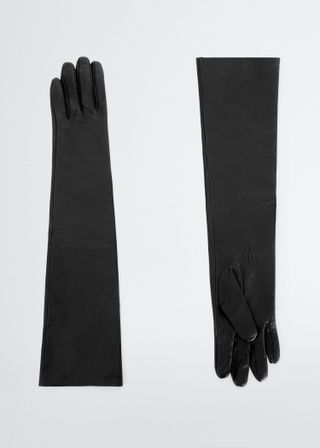 Mango + Leather Long Gloves
