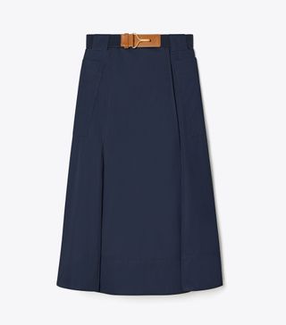 Tory Burch + Poplin Pleated Skirt