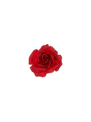 Saint Laurent + Red Rose Brooch in Silk and Metal