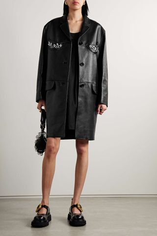 Simone Rocha + Embellished Leather Jacket