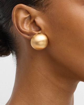 Nest + Brushed Gold-Plated Clip-On Earrings