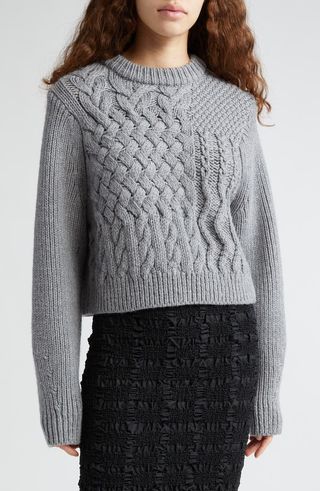 Cecilie Bahnsen + Jolene Oversize Merino Wool Fisherman Sweater
