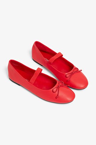 Monki + Ballerina Shoes in Red