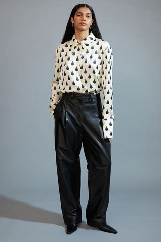 H&M + Leather Tailored Pants