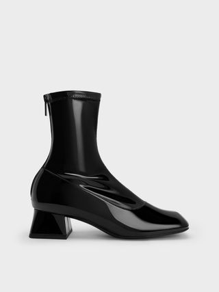 Charles & Keith + Trapeze Block Heel Ankle Boots