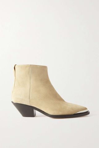Isabel Marant + Adnae Embellished Suede Ankle Boots