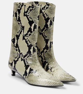 Jil Sander + Snake-Effect Leather Boots