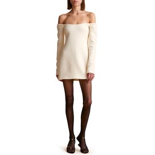 Khaite + Octavia Off the Shoulder Wool Minidress