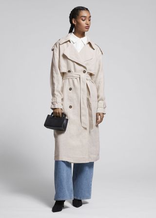 & Other Stories + Linen Storm Flap Trench Coat