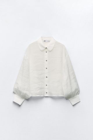 Zara + Semi-Sheer Jewel Shirt