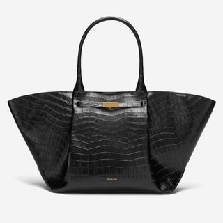 Demellier + The New York Black Croc Effect Bag