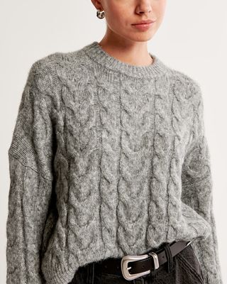 Abercrombie & Fitch + Cable Wedge Crew Sweater
