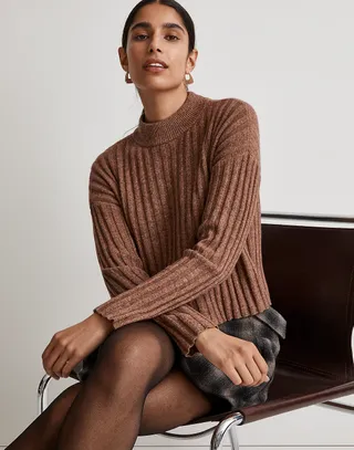 Madewell + Mockneck Crop Sweater