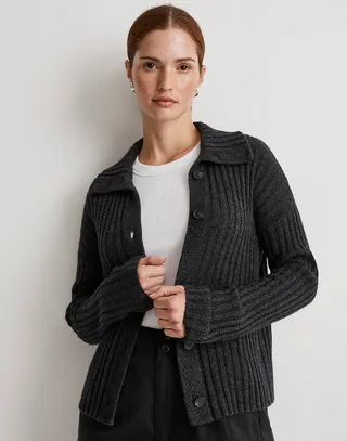 Madewell + Oversize-Collar Cardigan Sweater