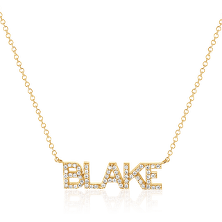 BabyGold + Diamond Custom Name Necklace