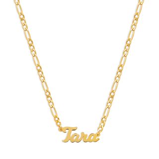 The M Jewelers + Figaro Chain Nameplate Necklace