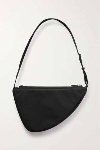 The Row + Slouchy Banana Two Leather-Trimmed Canvas Shoulder Bag