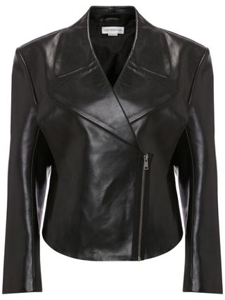 Victoria Beckham + Bonded Leather Biker Jacket
