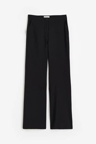 H&M + Flared Trousers in Black