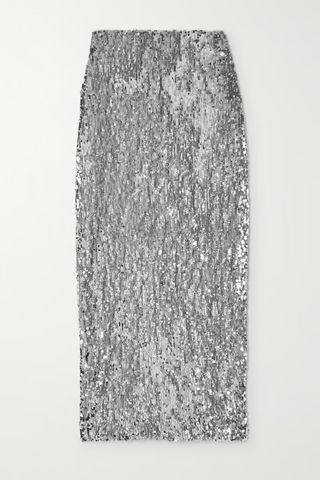 Sprwmn + Sequined Tulle Midi Skirt