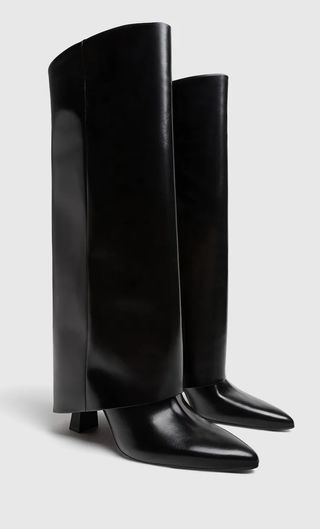Stradivarius + Black High-Heeled Boots