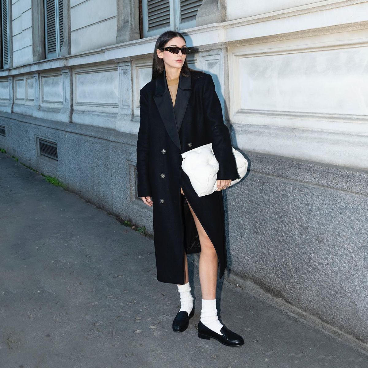 Sequin Midi Skirt With Slit The Drop Women's Vegan Leather Wrap