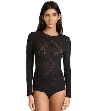 Hanky Panky + Signature Lace Unlined Long Sleeve Top