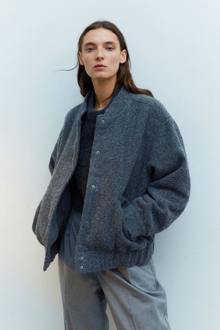 H&M + Wool-Blend Bomber Jacket