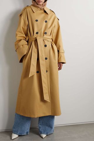 By Malene Birger + Alanis Oversized Double-Breasted Organic Cotton-Blend Twill Trench Coat