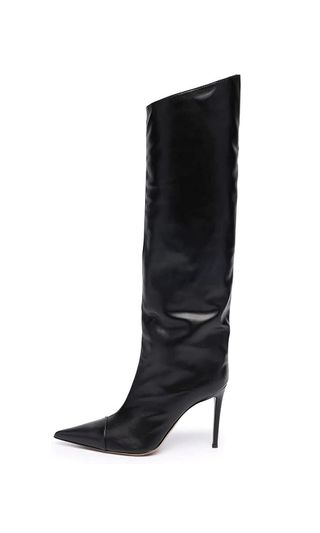 Arqa + Knee High Pointed Toe Stiletto Boots