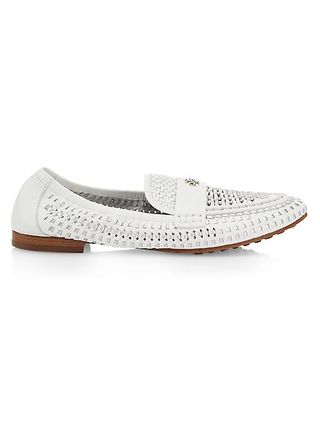 Tory Burch + Woven Leather Ballet Loafers