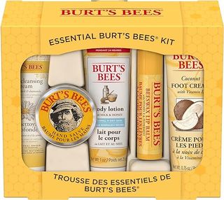 Burt's Bees + Essential Gift Set Lip Balm, Hand Salve, Body Lotion, Foot Cream & Face Cleanser