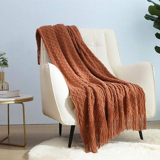 CREVENT Farmhouse + Knit Throw Blanket