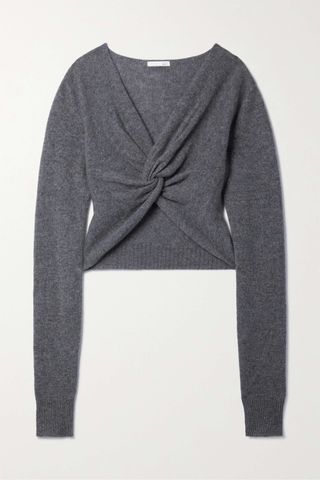 Skin + Pricila Cropped Twisted Cashmere Sweater