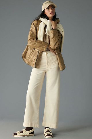 Anthropologie + The Colette Cropped Corduroy Wide-Leg Trousers by Maeve