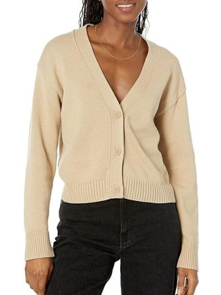 Amazon Essentials + Women's Relaxed Fit V-Neck Cropped Cardigan