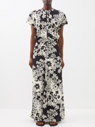 Toteme + Floral-Print Crepe Maxi Dress