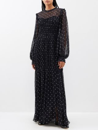 Lee Mathews + Clemence Floral-Print Silk-Georgette Dress