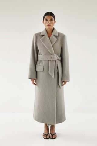 Almada Label + Ivy Mohair Coat, Greige